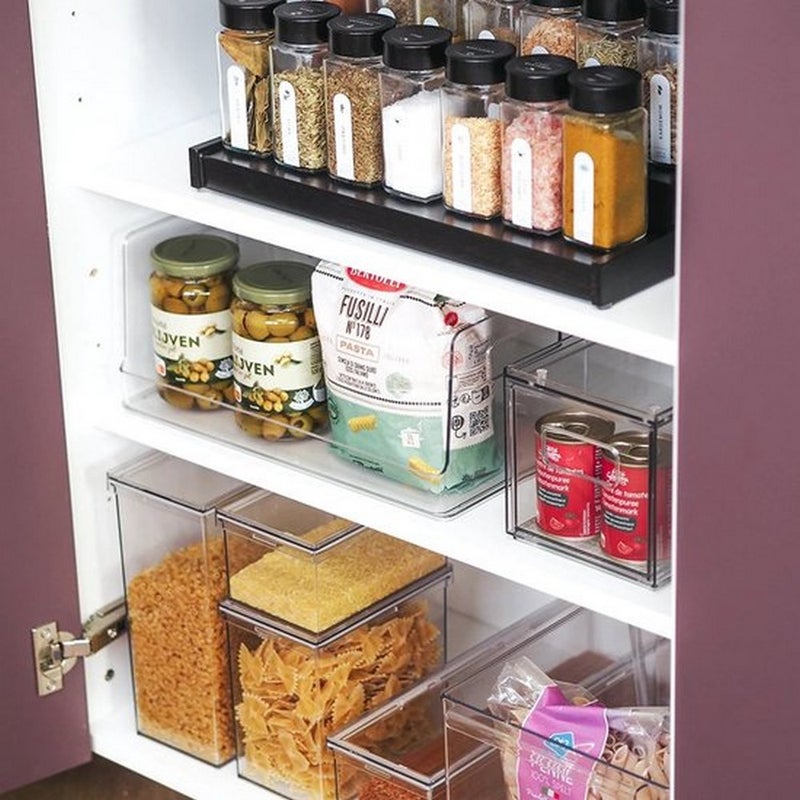 Homesmiths Airtight Food Storage Canister Small 700ML – Clear Plastic Container with Locking Lid, BPA-Free, Kitchen Organizer for Dry Food, Snacks, Spices & Ingredients – L15.5 x W10 x H7.8 cm - Image 5