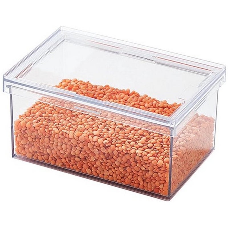 Homesmiths Airtight Food Storage Canister Small 700ML – Clear Plastic Container with Locking Lid, BPA-Free, Kitchen Organizer for Dry Food, Snacks, Spices & Ingredients – L15.5 x W10 x H7.8 cm - Image 1