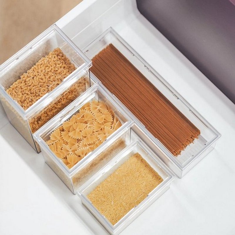 Homesmiths Airtight Food Storage Canister Small 700ML – Clear Plastic Container with Locking Lid, BPA-Free, Kitchen Organizer for Dry Food, Snacks, Spices & Ingredients – L15.5 x W10 x H7.8 cm - Image 4