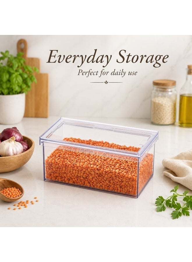Homesmiths Airtight Food Storage Canister 700ML – Clear Plastic Container with Locking Lid, BPA Free Kitchen Organizer for Dry Food, Snacks, Spices & Ingredients, Compact Storage Box - Image 2