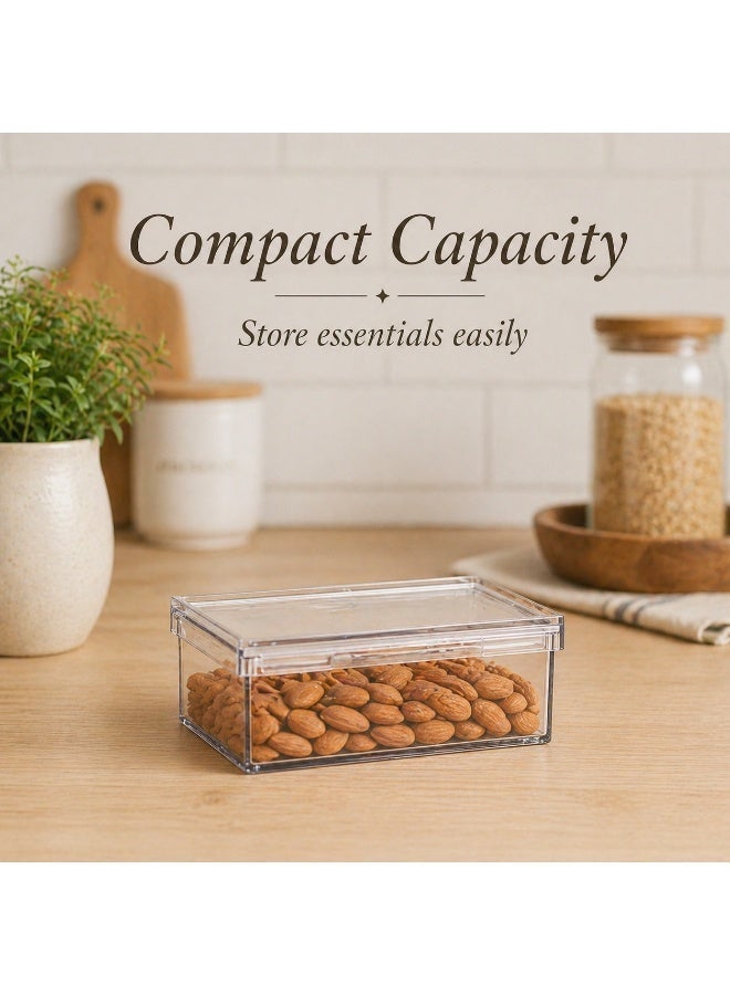 Homesmiths Airtight Food Storage Canister 700ML – Clear Plastic Container with Locking Lid, BPA Free Kitchen Organizer for Dry Food, Snacks, Spices & Ingredients, Compact Storage Box - Image 4