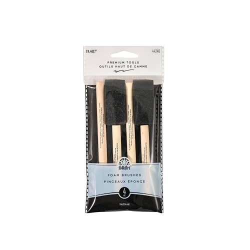 Plaid Foam Brushes 1-Inch, 44246 (4-Piece) , Black - Image 1