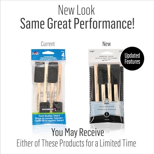 Plaid Foam Brushes 1-Inch, 44246 (4-Piece) , Black - Image 2