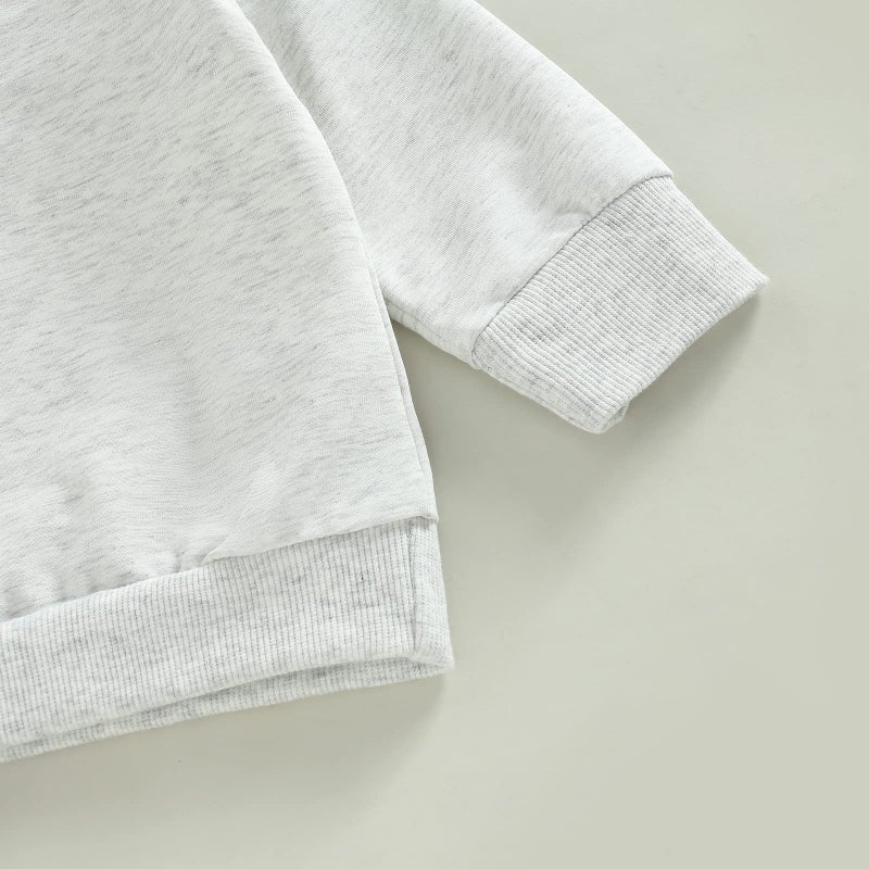 allshope Toddler Baby Boy Fall Outfit Crewneck Long Sleeve Sweatshirt Tops Elastic Pants Jogger Cute Newborn Winter Clolthes Set (Solid Color Gray, 18-24 Months) - Image 5