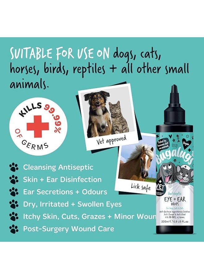 Bugalugs Antiseptic Ear & Eye Drops for Pets - 200ML - Image 2