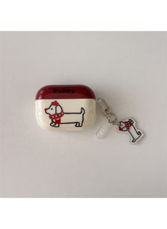 Red Scarf Dachshund For Apple AirPods3 Generation Protective Case Pro2 Earphone Case 2022 Wireless 4-Color:Imd Headphone Cover-red Scarf Dachshund + Pendant-Applicable Models:Universal For Airpods Pro/pro2