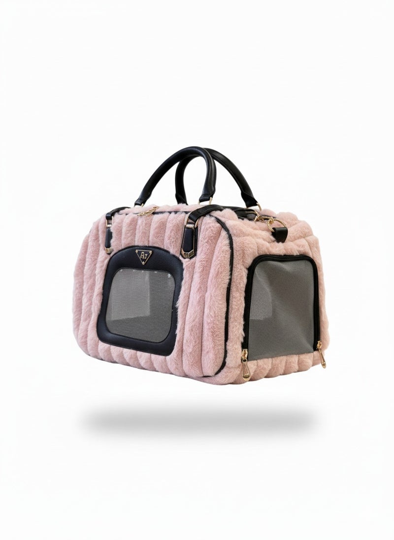 Stylish pink pet carrier - Image 1