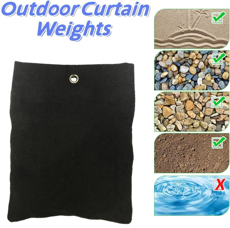 Bresanon 10 Pack Outdoor Curtain Weighted Blocks, 15 oz Outdoor Curtain Sandbag Weighted Bags, Curtain Bottom Weighted Bag Retainer Clips for Outdoor Curtains Gazebo Tablecloths - Image 3