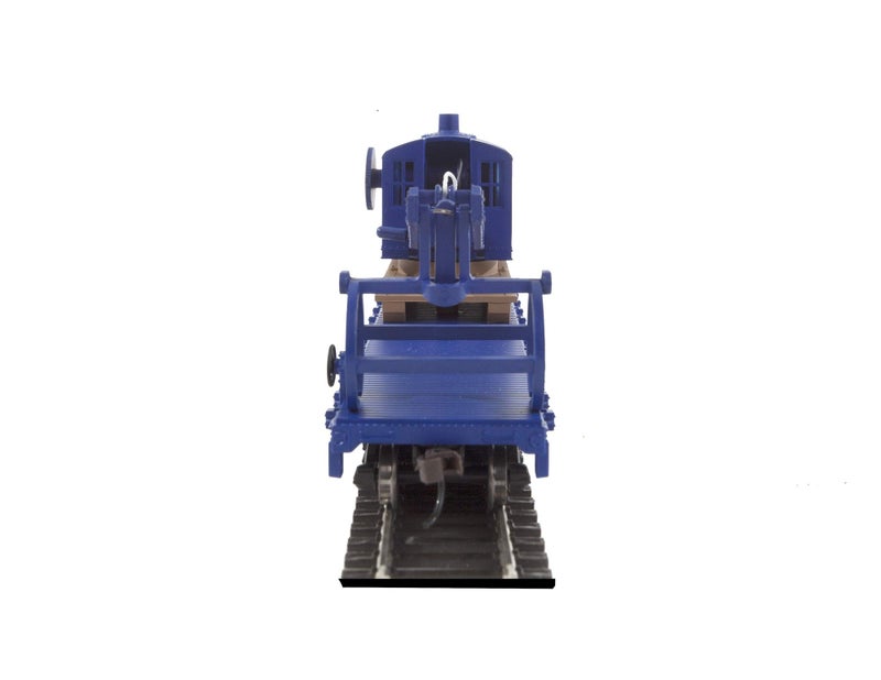 Walthers Trainline Flatcar with Logging Crane-Ready to Run-Alaska Railroad (Blue) 931-1780 HO Scale Model Railroad - Freight Model - Image 3