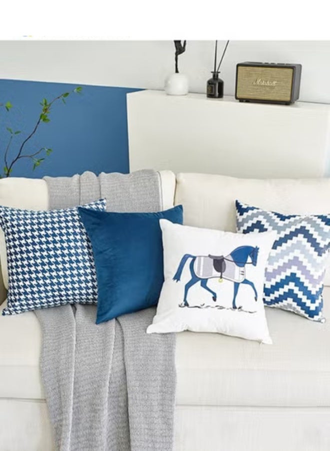 مجموعة من 4 أغطية وسائد، غطاء وسادة عصري مزخرف، 45 سم × 45 سم، لغرفة المعيشة، أريكة، أريكة سيارة، سرير، أغطية وسائد 18 × 18 بوصة (نمط مزدوج الجوانب) - Image 4