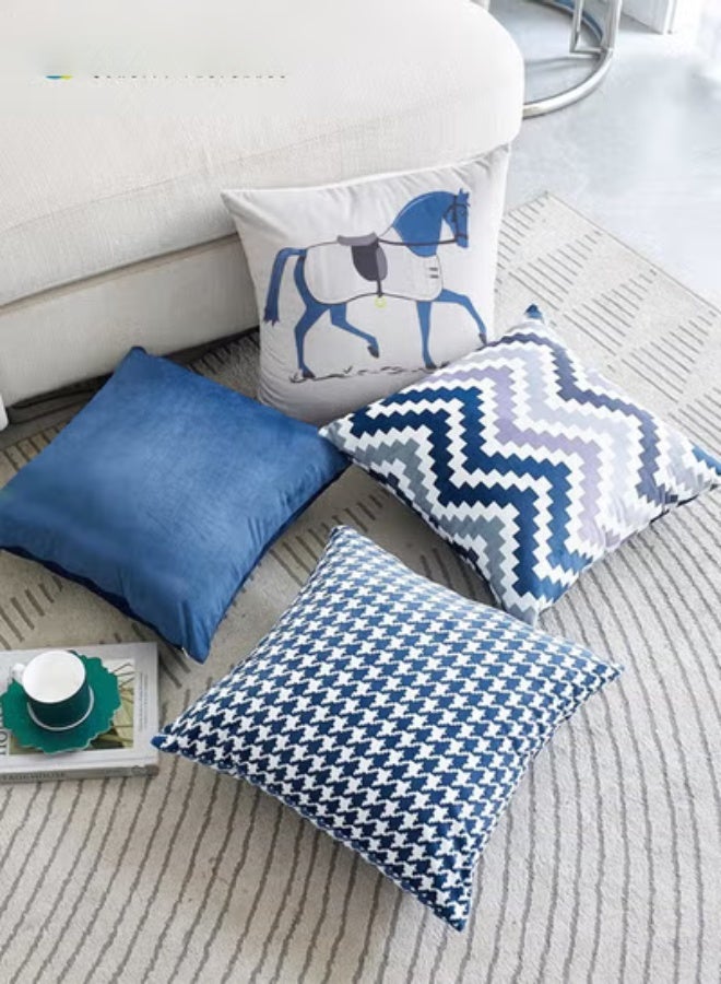 مجموعة من 4 أغطية وسائد، غطاء وسادة عصري مزخرف، 45 سم × 45 سم، لغرفة المعيشة، أريكة، أريكة سيارة، سرير، أغطية وسائد 18 × 18 بوصة (نمط مزدوج الجوانب) - Image 3