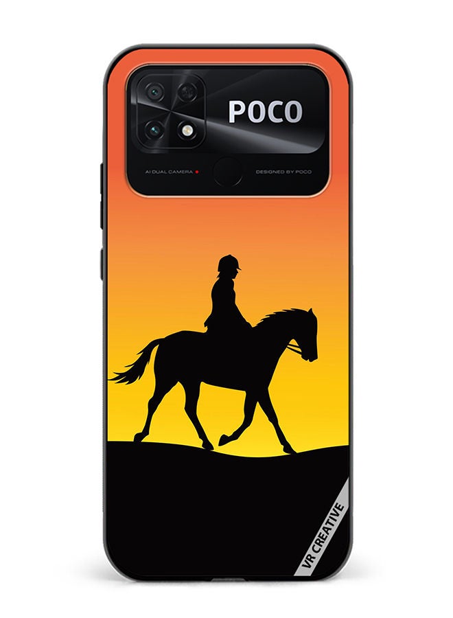 VR CREATIVE Protective Case Cover For Xiaomi Poco C40 Horse Man Silhouette Design Multicolour - Image 1
