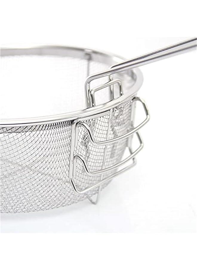 Generic - 2 Round Wire Fry Basket Fryer Strainer For Frying,Round Wire Mesh Fry Food Display Cutlery,French Chip Frying Serving Food Presentation Tableware With Folding Handles For Kitchen Frying Pasta - Image 1
