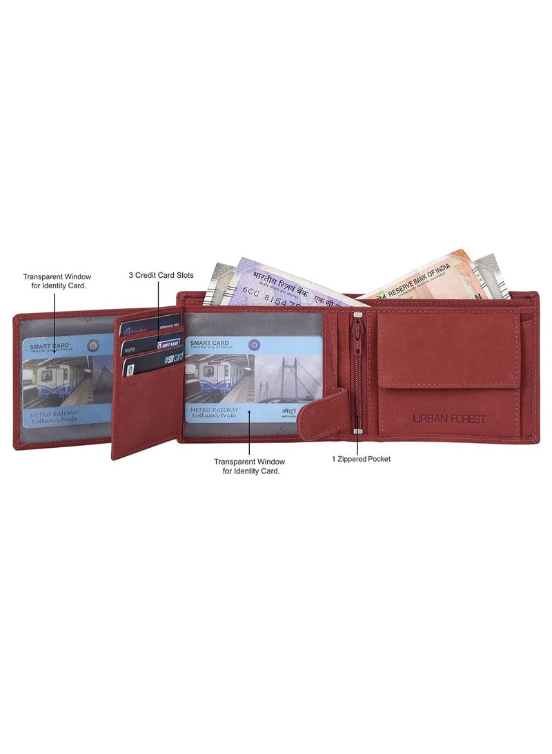 URBANFOREST URBAN FOREST Zeus Vintage Red Leather Wallet for Men - Image 4