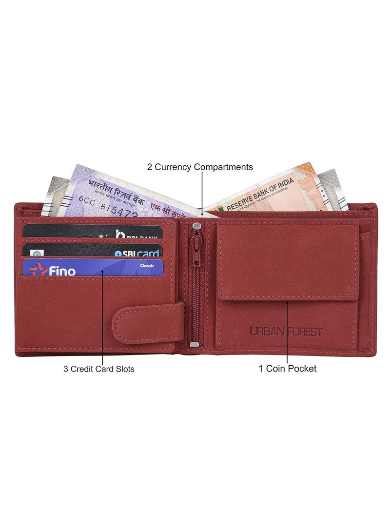 URBANFOREST URBAN FOREST Zeus Vintage Red Leather Wallet for Men - Image 3