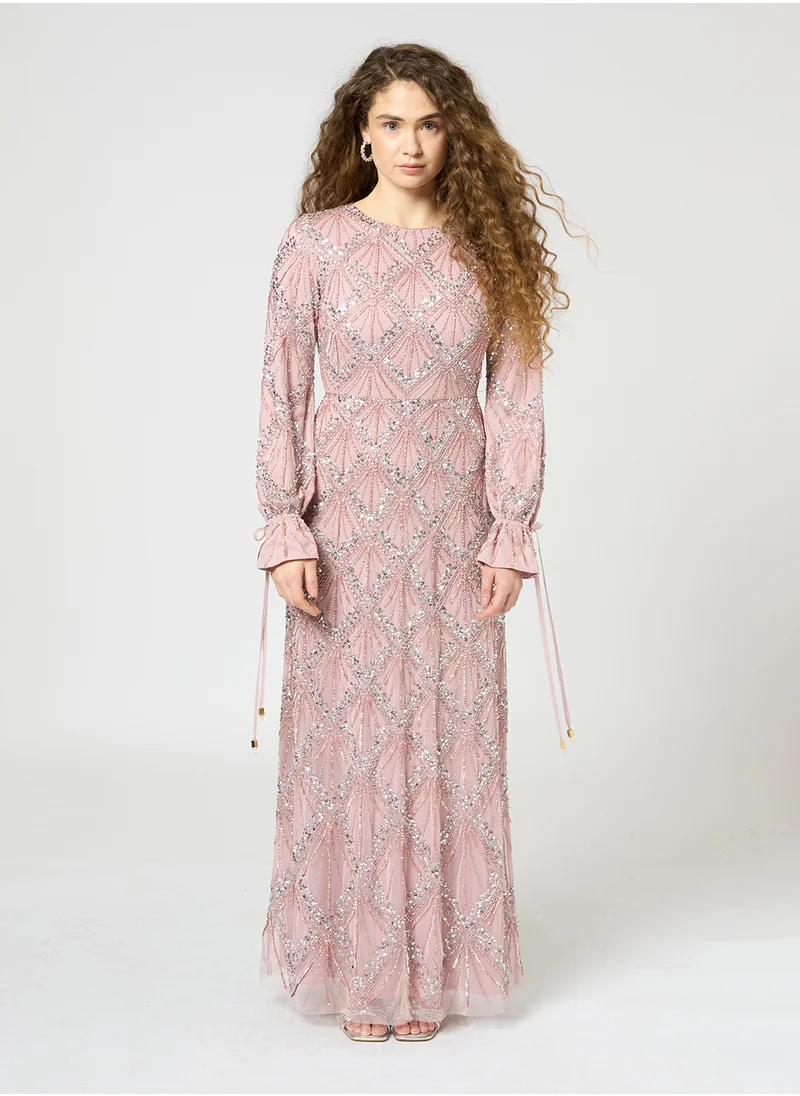 ماري Heidi Modest Embellished Sequin Maxi Dress