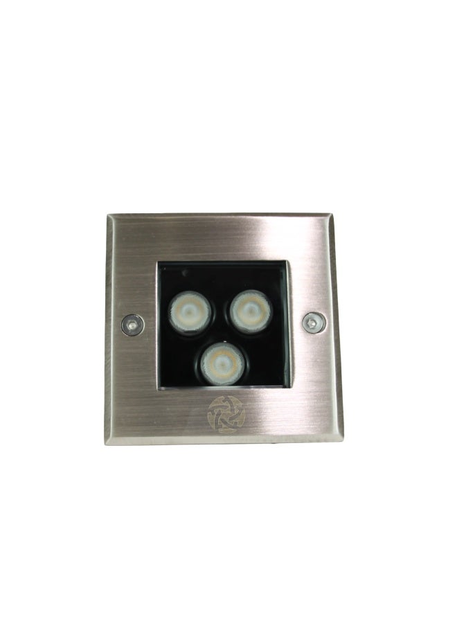 alfriday Outdoor Recessed In-Ground LED Light — Stainless Steel Trim, 3W, IP65, 3000K Warm - Image 1