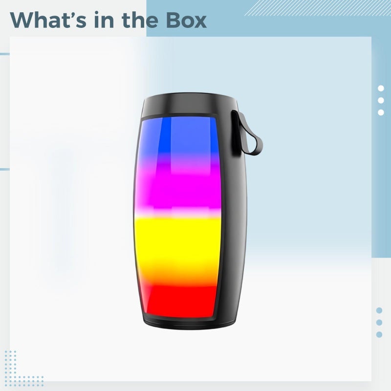 Portable Wireless Bluetooth Speaker with Colorful LED Lights FM Radio and Bass Compact Size 2.9 X 5.7 Inches - Image 4