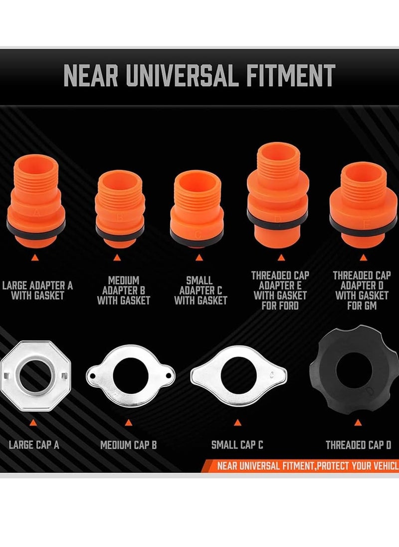 Gerenic - 15 Pcs No-Spill Coolant Funnel Kit, with Valve Switch and Handle on Funnel, Radiator Bleeder Funnel Kit, Car Coolant Refill Tool, Universal Fitment Applicable to Any Vehicle - Image 1