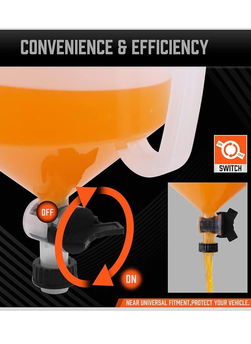 Gerenic - 15 Pcs No-Spill Coolant Funnel Kit, with Valve Switch and Handle on Funnel, Radiator Bleeder Funnel Kit, Car Coolant Refill Tool, Universal Fitment Applicable to Any Vehicle - Image 1