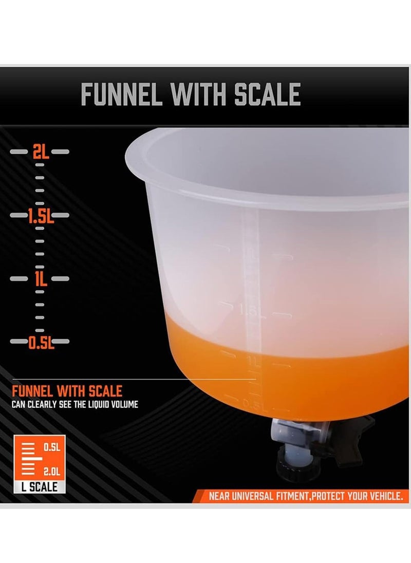 Gerenic - 15 Pcs No-Spill Coolant Funnel Kit, with Valve Switch and Handle on Funnel, Radiator Bleeder Funnel Kit, Car Coolant Refill Tool, Universal Fitment Applicable to Any Vehicle - Image 1