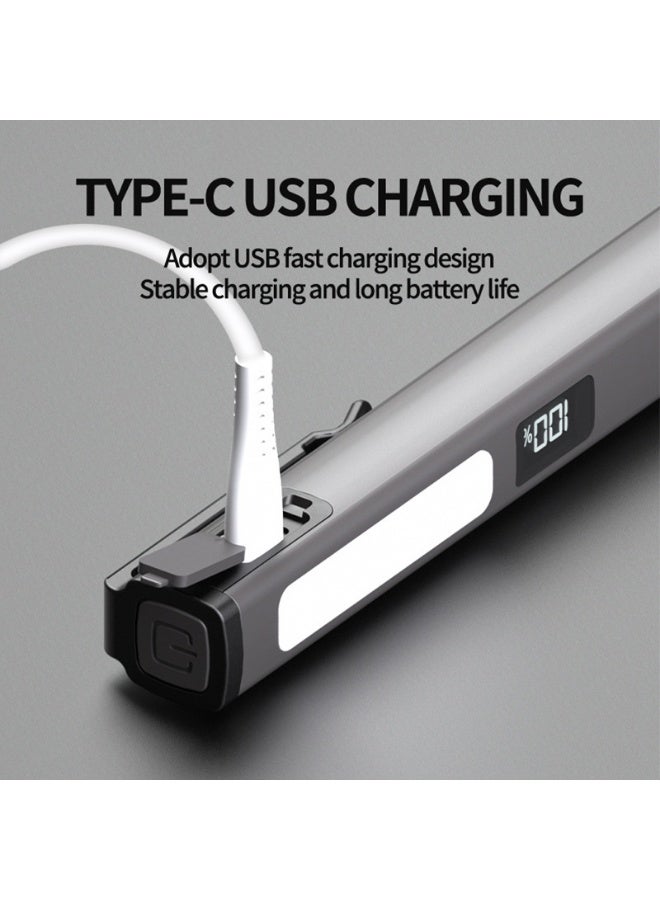 Multifunctional Work Flashlight with Magnetic Base, USB Type-C Rechargeable Torch, 6 Modes LED Light with Battery Indicator – Portable Handheld Lamp for Outdoor & Repair - Image 3