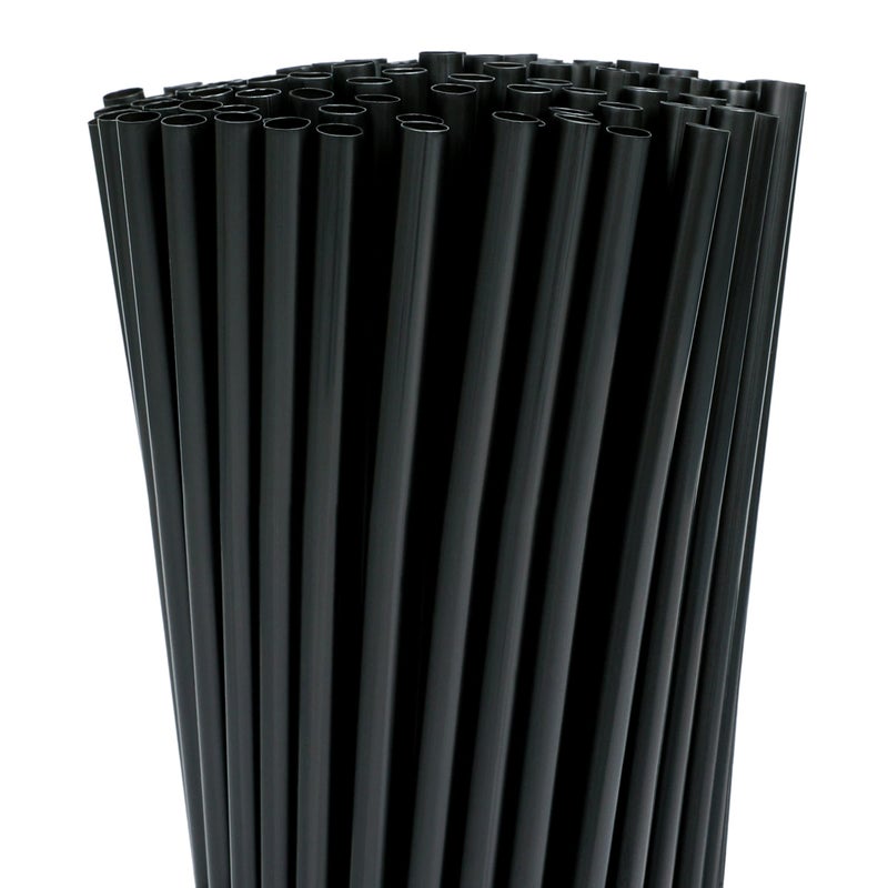 Black Straws200 Pcs Long Disposable Plastic Drinking Straws 023diameter and 102longBlack