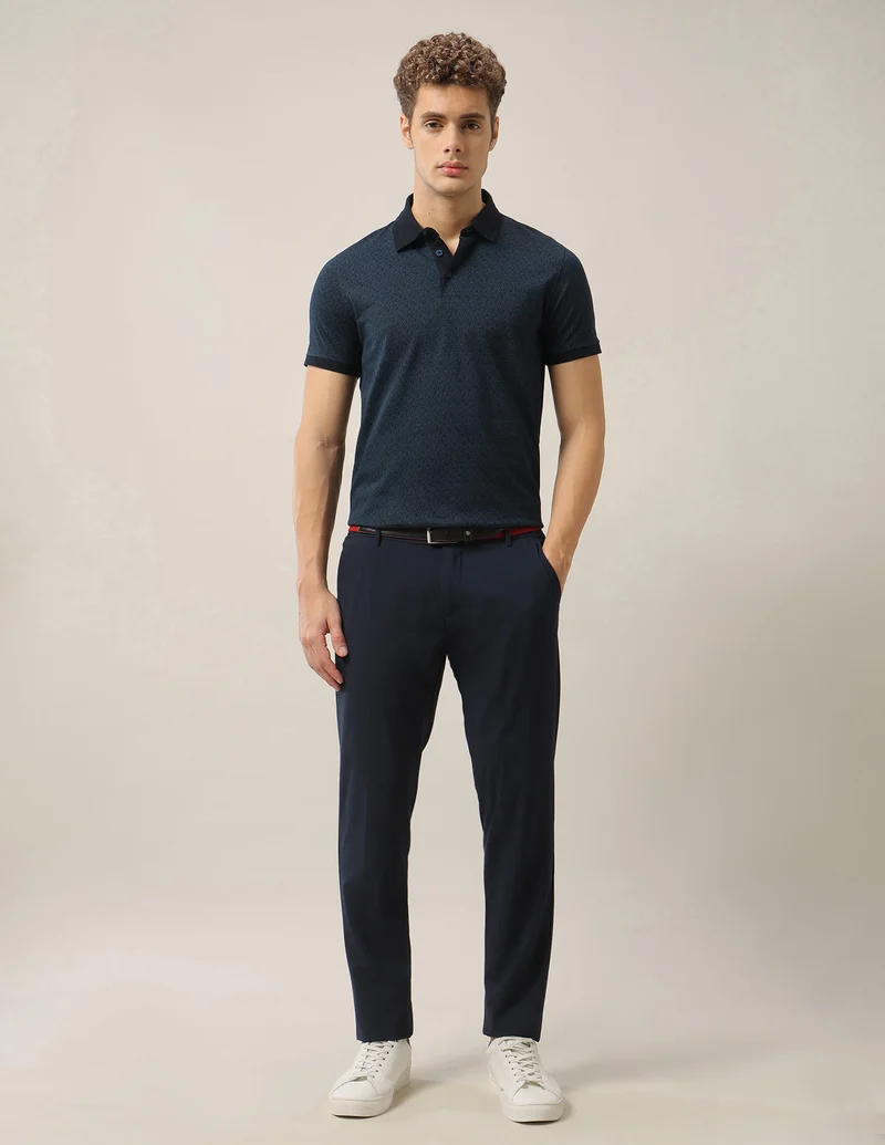 Arrow Navy All-Over Printed Pure Cotton Polo Shirt for Men | Best Price UAE