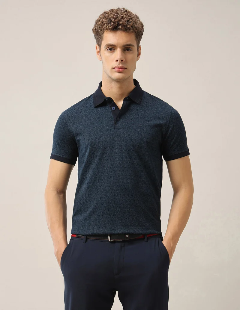 All-Over Printed Pure Cotton Polo Shirt