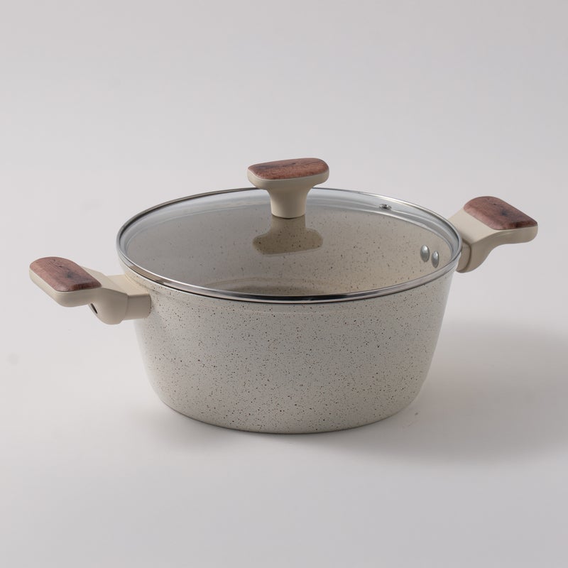 ألبرتو طقم قدور 7 قطع ألومنيوم، كريمي - Image 3