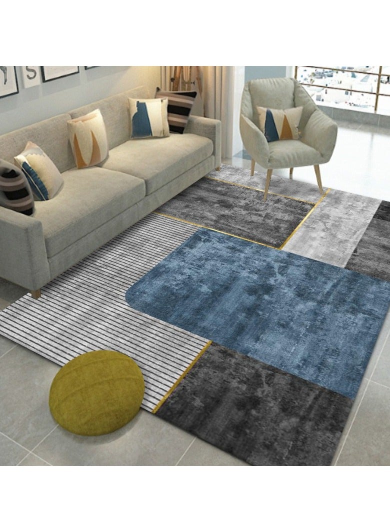 Loquat Squality Polyester Fiber Blue Series Comfortable Carpet(Carpet Only)