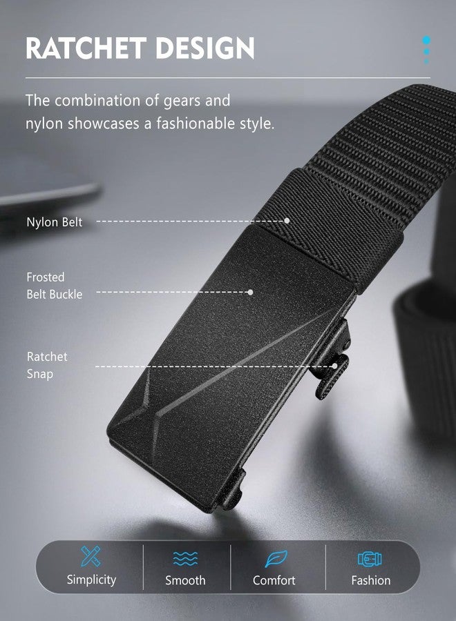 FAIRWIN Ratchet Belts for Men - Nylon Web Belts for Golf Work Casual, Adjustable Webbing for Daily/Outdoor/Business - Image 2