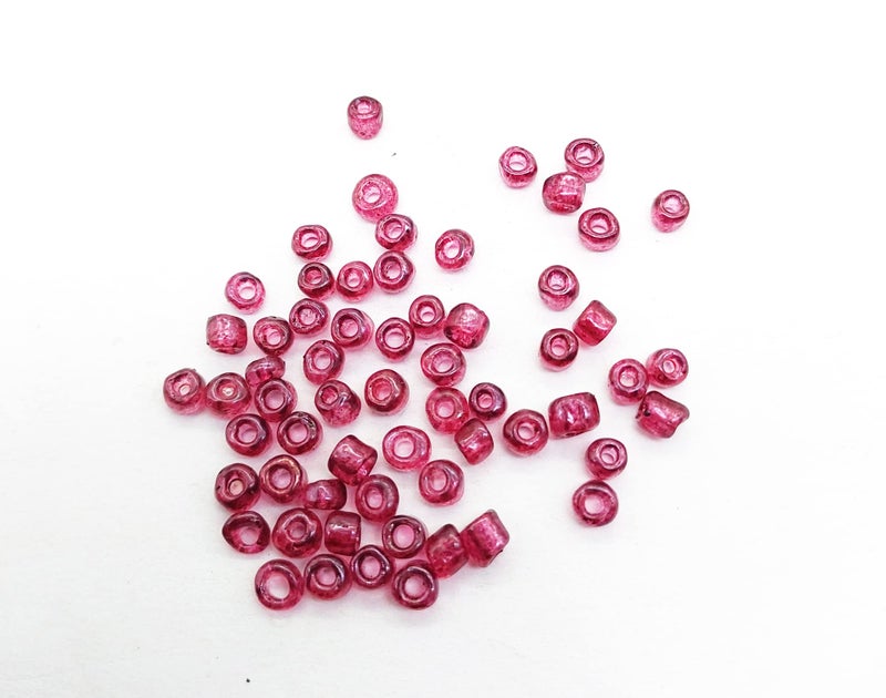 eshoppee 200 gm, 4mm Pink Purple Trans, 6/0 Glass Seed Beads for Jewellery Making kit Art and Crafts Materials for Embroidery Necklace Bracelet Earring Making Materials DIY kit (33) - Image 2