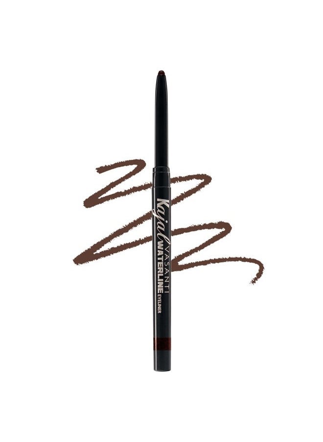 Vasanti Cosmetics - Kajal Waterline Eyeliner Pencil - Long-lasting, Waterproof, Smudge-proof, Safe for Sensitive Eyes, Waterline Eye Liner - Opthalmologist Approved and Tested (Rich Brown) - Image 1