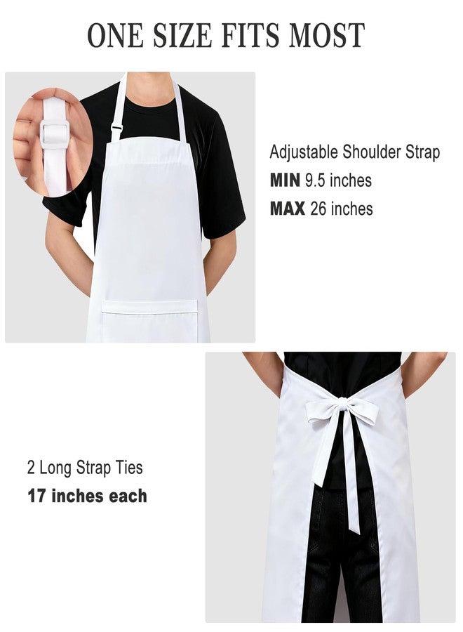 yotache Chef Apron and Hat Set, Chef Hat and Kitchen Apron Adult Adjustable White Baker Costume for Men and Women, 1 Set (33" L x 26" W) - Image 3