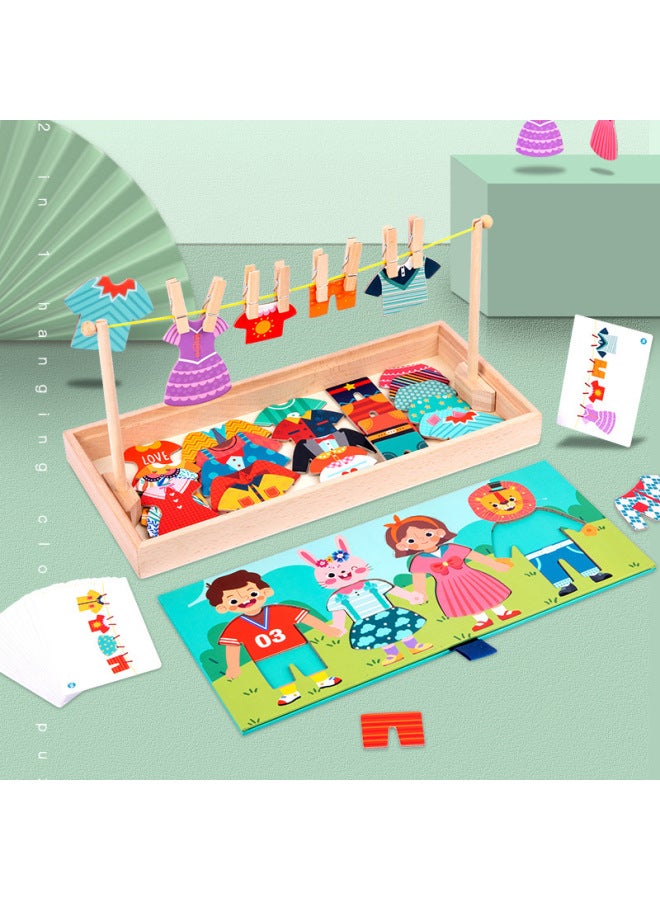 Montessori Early Education Fun Dress-up Jigsaw Puzzle Varied Socks Game Kindergarten Living Area Teaching Aware Intelligence Toys-Color:Fun Hanging Lantern Game (0.7kg) - Image 2