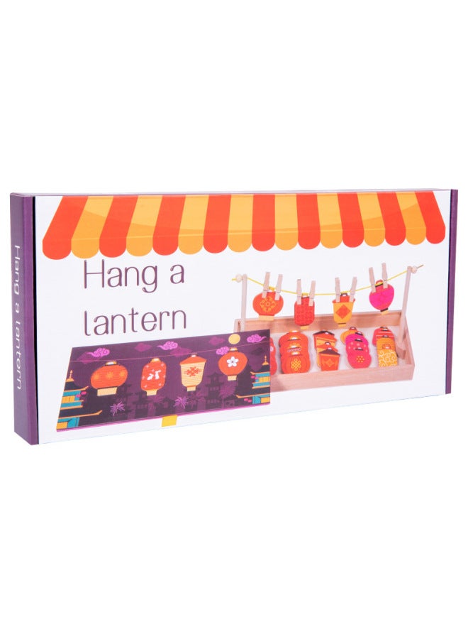 Montessori Early Education Fun Dress-up Jigsaw Puzzle Varied Socks Game Kindergarten Living Area Teaching Aware Intelligence Toys-Color:Fun Hanging Lantern Game (0.7kg) - Image 1