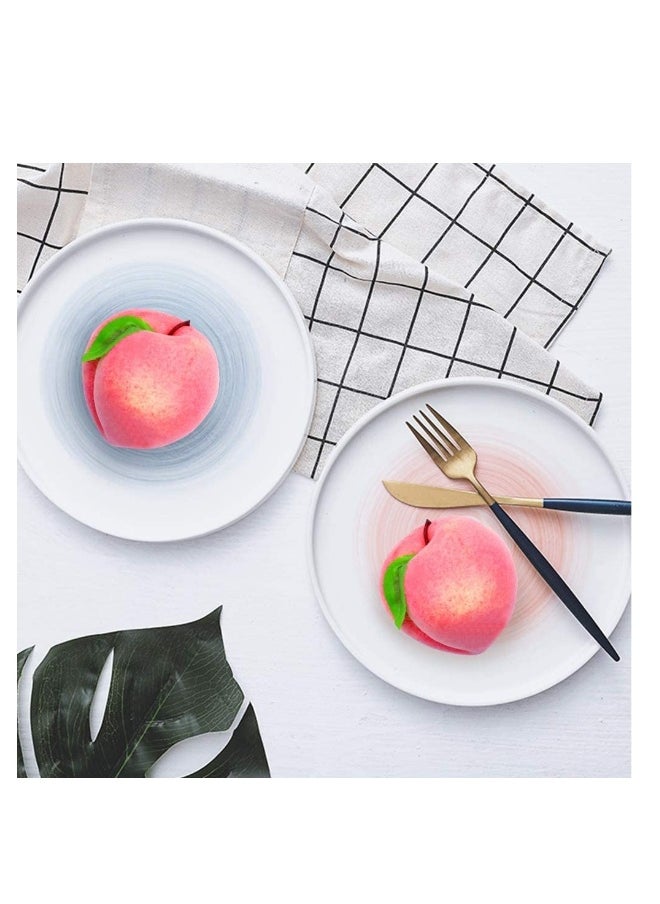 Generic 16PCS Artificial Fruit Peach, Fake Peach Artificial Lifelike Peach with Leaves Simulation Pink Peach Photo Props Party Home Kitchen Decor Food Toy  - Image 4