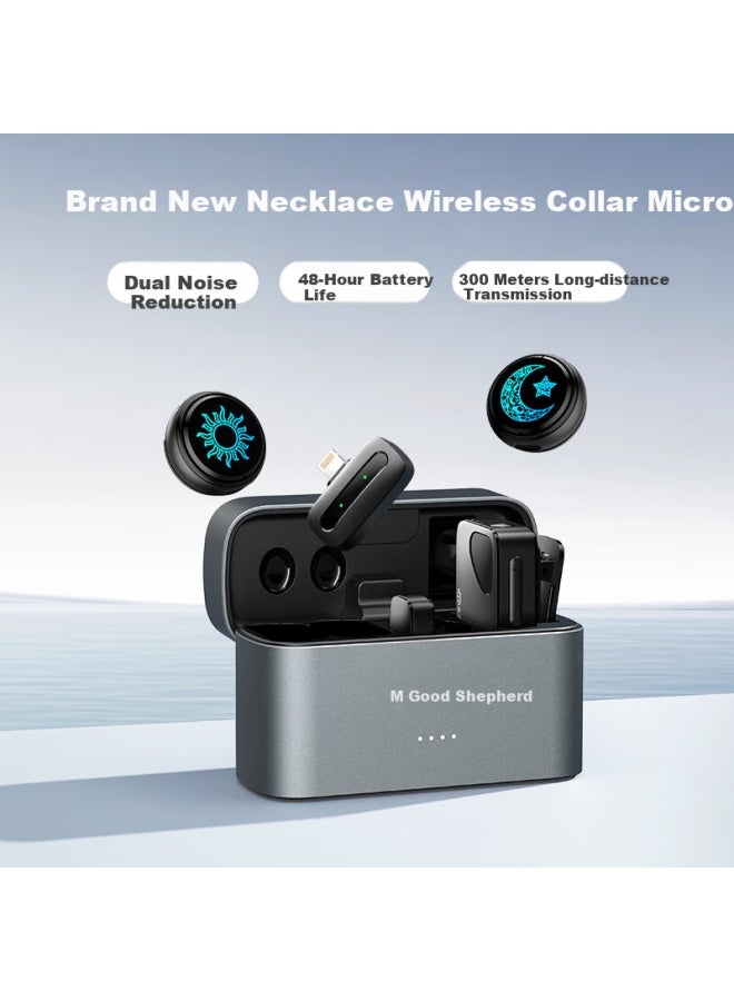 The Good Shepherd Good Shepherd Hmr Wireless Collar Microphone M9 Anchor Live Special Douyin K Song Interview Recording Microphone Outdoor Noise Reduction Microphone Short Video Fashion Necklace Button Microphone - Image 4