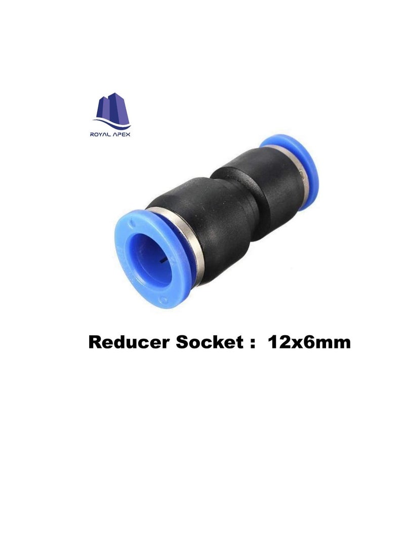Generic - PU Pipe & Fittings Polyurethane | Pneumatic Pipe Push in to Connect Fittings (Reducer Socket - Pack of 5, 12x6mm) - Image 1