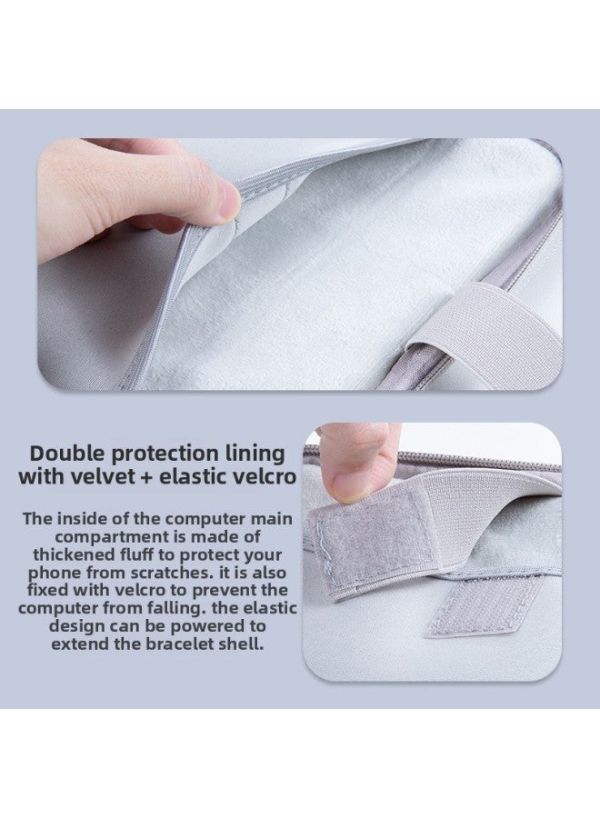 Tablet Bag 11 Inch Men's And Women's Bag Crossbody Bag Advanced IPad Storage Bag 13 Laptop Laptop Inner Bag-Color:Light Gray-Size:13inch - Image 4