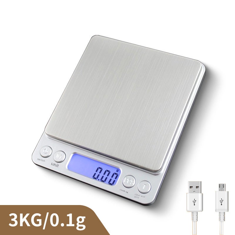 Precision 0.1G Digital Kitchen Scale 3kg/0.1g charging model 