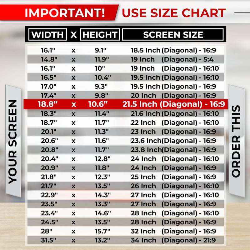 SightPro فلتر شاشة الخصوصية للكمبيوتر 21.5 بوصة 16:9 | واقي مضاد للتوهج | درع الخصوصية 21.5 بوصة (قطري) - نسبة عرض إلى ارتفاع 16:9 - Image 3