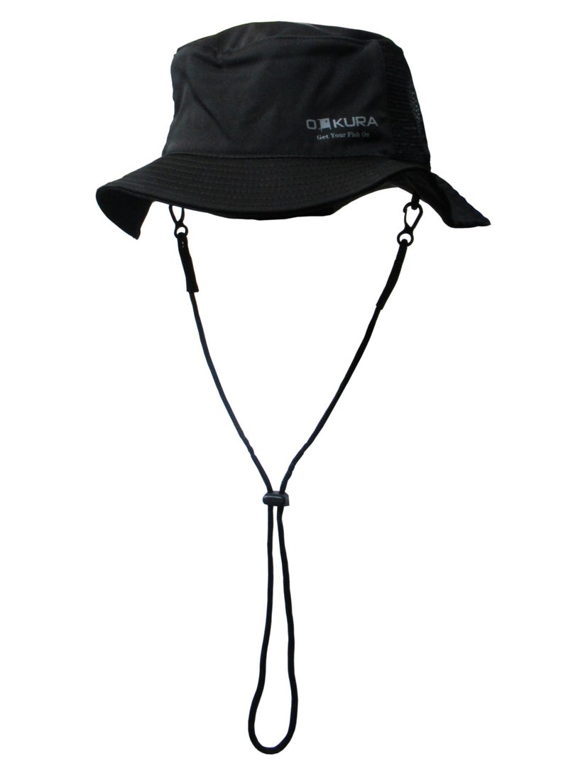 oakura Black Fishing Hat - Water-Resistant  - Image 1