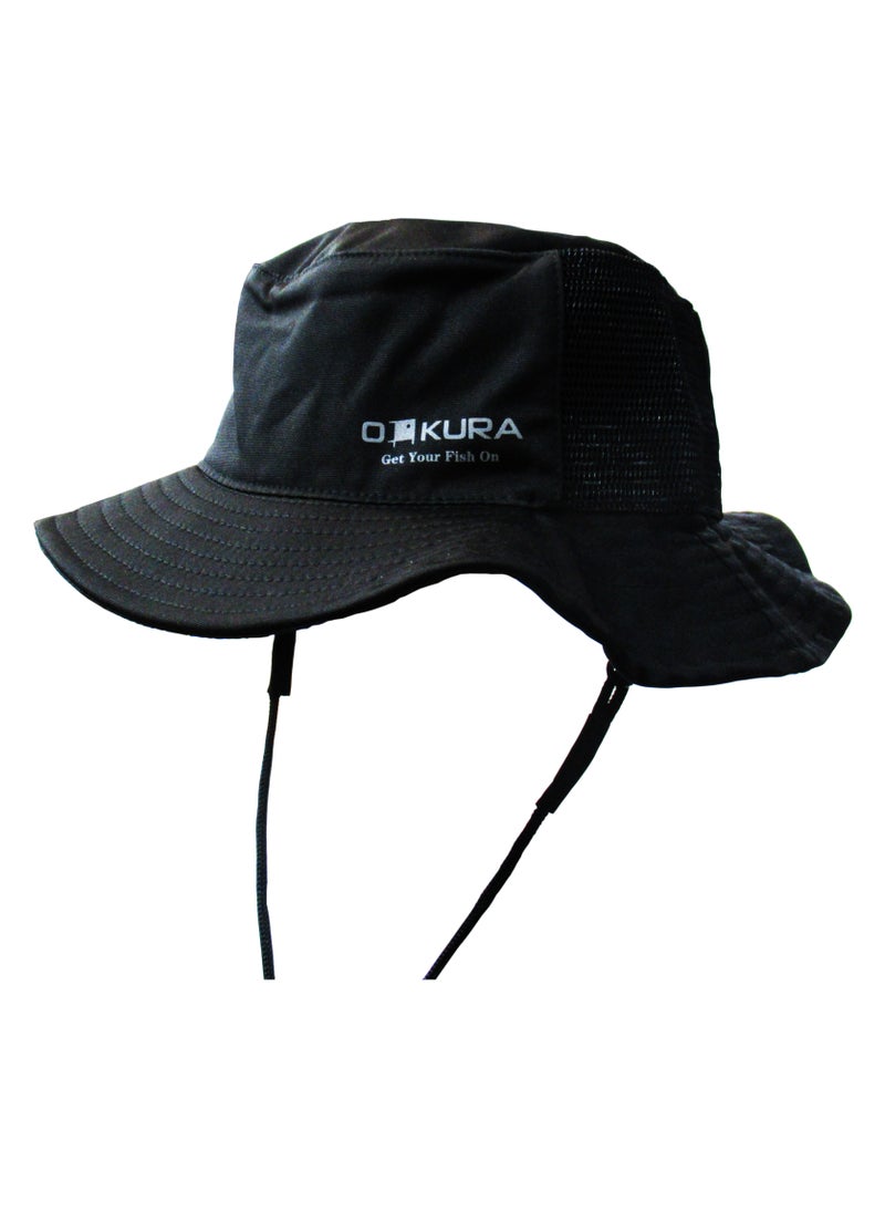 oakura Black Fishing Hat - Water-Resistant  - Image 2