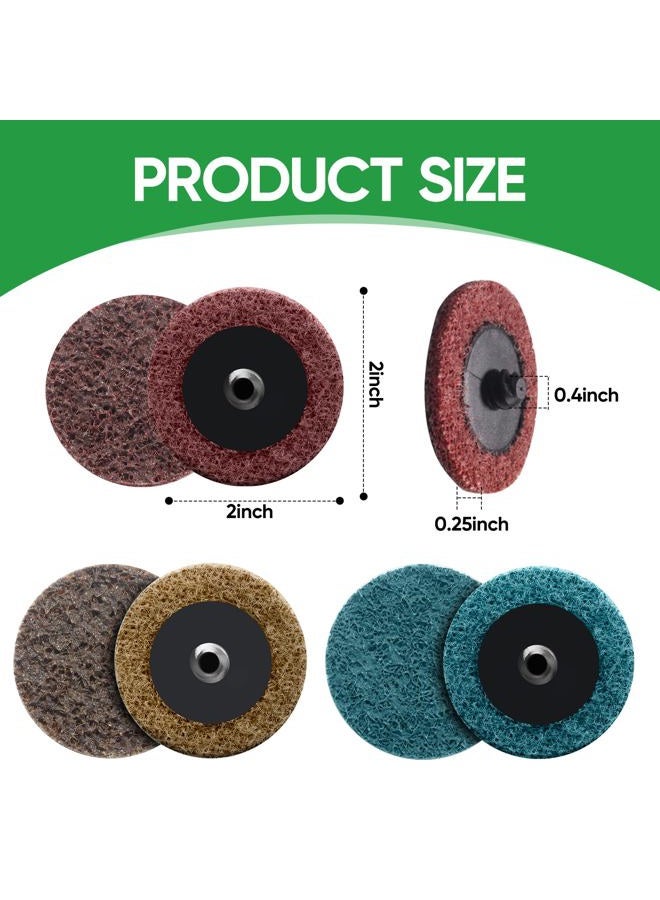 Dapuri 150 Pcs 2 Inch Surface Conditioning Discs Medium Grit Quick Change Sanding Discs for Die Grinders, Surface Stripping, Grinding, Polishing, and Burr Finishing - Image 3