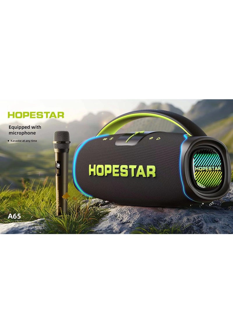 HOPESTAR A65 300W Portable Bluetooth Speaker – Big Bass, Karaoke Mic, IPX6 Waterproof, 30000mAh Battery, TWS Stereo, LED Lights & Handle – Perfect for Parties, Camping, and Outdoor Adventures - Image 2