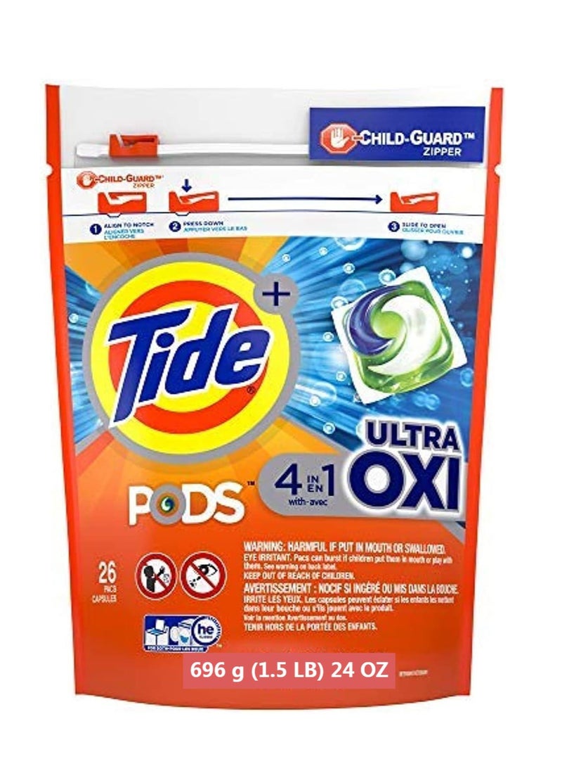 Tide Tide Pods Home and Cleaning Sport Odor Defense Active Fresh Laundry Ultra 4 in 1 Oxi Liquid Detergent Pacs Liquid  696 g  - Image 1