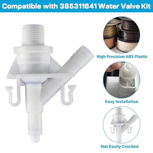 Dreyoo RV Toilet Water Valve Compatible with 385311641, Sealand 300 310 311 320 321 Series Pedal Flush Camper Trailer Marine Toilets, Flush Valve Replacement with Sealing Ring(2 Set) - Image 5