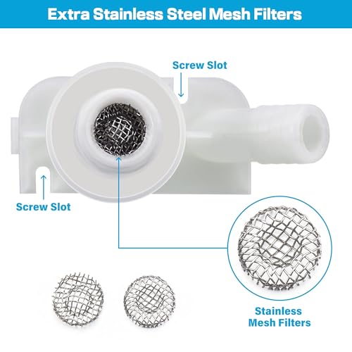 Dreyoo RV Toilet Water Valve Compatible with 385311641, Sealand 300 310 311 320 321 Series Pedal Flush Camper Trailer Marine Toilets, Flush Valve Replacement with Sealing Ring(2 Set) - Image 3